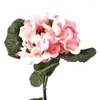 Dekoracyjne kwiaty trwałe sztuczne roślina kwiatowa 1 pęczki 36 cm 5 gałęzie Piękne eleganckie geranium zastępcze sklep imprezowy