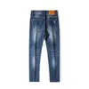 Designer de jeans masculin Top Top Luxury European Fashion Marque Jeans pour hommes Slim Fit de haute qualité lavé Broidé Elastic Small Land Right Leg Jeans