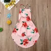 Mädchenkleider 2020 ärmelloses rückenfreies Neugeborenes Baby Kinder Mädchen Blumendruck Sommerprinzessin Kleider Party lässig Baby Kleid T240415