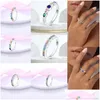 Anéis 925 Sier Women Fit Ring Original Heart Crown Moda empilhável Rainbow Princess Anillo Noivado Drop Delivery Jóias DH9EW