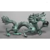 Decorative Figurines Collectable Chinese Folk Old Copper Handwork Dragon Statue