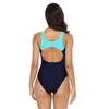 Costumi da bagno femminile body di giunzione a colori solidi 2024 Donne monopezzo Bikini competitivo Sportsuit da bagno Biking Abita