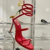 Антун Стилетто Сандалии Стук Страсс 95 мм красный Клео Свадебные вечерние туфли Женские высокие каблуки