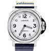 Uomini di lusso Muovo automatico Orologio ZF Base lampada intatta PAM00114 in acciaio Bianco bianco in pelle 44mm MANUALE PAM114