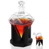 850 ml Whisky Decanter Glass Diamond Wine Vin Wil with Wood Breft Stopt Stopper adapté à toutes sortes de cadeaux d'alcool 240415