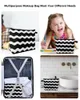 Sacs cosmétiques Black Ripple Stripes Waves Makeup Sac Sac de voyage Voyage Essentials Dame Femme Organisateur de toilette