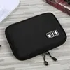 Storage Bags Nylon Data Cable Organizer Solid Color Zipper Card Reader Bag