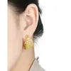 Dangle Earrings Melynn Sale CZ Hollow Out Hoop 925 Sterling Silver 18k Gold Zircon Earings For Women