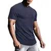 Herrsports tät montering kortärmad t-shirt, mäns rund hals topp, avslappnad fitness skjorta