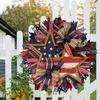 Ghirlanda di Indipendenza dei fiori decorativi - Ghirlande del 4 luglio per porta d'ingresso Outdoor 40cm Memorial Star Festival USA DE