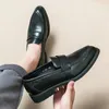 Chaussures décontractées Slip sur les mocassins formels Men Mocasins Italien Hémerin Héquette conduite 2024 Cuir élégant