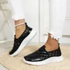 Casual Shoes Women's Gold Sneakers Fall Fashion Flat Sequin Round Toe Loafers Luxury Anti-Slip Vulkaniserade Zapatillas