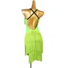 Stage Draag dames Latin Dance Dress -kostuums voor meisjes oefenen kleding Samba Performance Outfit Line Clothing Prom Party Rok