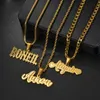 DIY Custom en acier inoxydable Laser Marking Lettres Nom Pendant avec chaîne NK