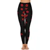 Actieve broek Kissy Lips Leggings Red Mouts Print Fitness Gym Yoga Hoge taille Elastische sport met zakken Snel droog ontwerp Le