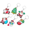 2pcs Christmas Keychain Charms Santa Claus Christmas Tree Elk Snowman Key Chain Pendant Christmas Decoration Gift Wholesale