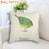 Pillow Nordic Art Loney Bird Cover Watercolor Animal Covers Cases Decorative Bedroom Sofa Decor