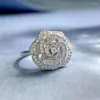 Cluster Anneaux 2024 S925 STERLING SILP MOUNTAIRE CAMELLIA RING HIGH TARBON DIAMONDS FOLM FOLM'S Fashion Luxury Set Factory Wholesale One Piece