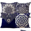 Cushion/Decorative Pillow 4 Pcs Car Throw Er Couch Cases Home Decor Flowers Cotton Linen Delicate Ers 22X22 Printing Drop Delivery Gar Otoru