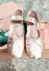 Роскошные парижские балетные модельер-дизайнер Профессиональная танцевальная обувь 2023 Сатинированные балерины MM платформу Bowknot не мелководье одиночные сандалии для женщин 35-40