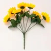 Fleurs décoratives 1 Bouquet Artificiel Silk Flower Sunflower Daisy Home Garden Wedding Table de mariage DIY DÉCoration de la fête