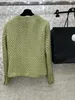 Damenjacken Designer Herbst Herumn New Cha Nanyou kleiner duftender Windeleganz Promi Twill Single Breace Green Dick Tweed Kurzmantel für Frauen H7di