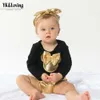 Neue männliche und weibliche Baby Spring- und Herbstkleidung Baby Langarmer Overall Gold PP Hosen Set