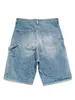 Kapital Non Hirata Hohiro Cotton Beading Denim Mens Shorts Roasリラックスしたショートパンツ女性カジュアルJean 240403