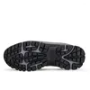 Zapatos para caminar Botas Botas de cuero impermeable al aire libre sin deslizamiento Unisex Unisex Women Warm Papel de peluche Boot Big Tamaño 47 48