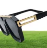 مصمم الأزياء الفاخرة 1801 Mascot Pilot Square Sequens Mens Classic Trend Glasses Outdoor Avantgarde Style Eyewear A6517106