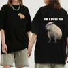 Dames t-shirt grappige dieren capybara cartoon print t shirt damesmen katoen plus size tops t-shirt y2k unisex mode harajuku teesl2403