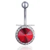 Navel Bell Button Rings Yyjff D0444 New Flower Belly Body Piercing Stud Drop Delivery Jewelry Dhwai