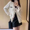 High quality designer clothing Counter Direct Miao Zhang Letter Embroidery Knitted Cardigan Small Fragrant Coat for Women
