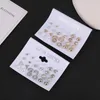 Stift Ohrringe 12Pairs/Set Einfaches Design der Perlenzirkonkarte eine Woche für Frauen