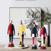 Malevich Sportsmen Sculture Abstract Art Hand-Made Resin Artware Human Statue Home Office Decor 240329