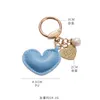 Tornari percorsi simpatici Love Pearls Penderant Penderant PU Leather Heart Keyring for Women Couple Ornament Case Case Casella di gioielli per auto