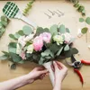 Fiori decorativi 1/3 supporto per bouquet artificiale maneggersi sposa per matrimoni che contiene fiore bianco decorazione di base per decorazione fai -da -te