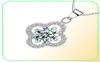 Yhamni fina smycken fast silverhalsband Klöverform Set 1 CT Sona Cz Diamond Pendant Necklace For Women Wedding Jewelry 4Y7594797