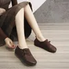 Casual Shoes Women Female Ladies Girl Student Genuine Leather Vulcanized Buckle Strap Flat Round Toe Office & Career