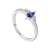 Cluster Rings Selling 925 Silver Deep Blue Gem Ring For Women With Elegant Fashion Style