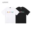 Luxur Mens T-Shirt 23SS İlkbahar/Yaz Moda Mor Marka Mektubu Renkli Baskılı Hip Hop ve Kadınlar Günlük Kısa Kollu