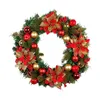 Decorative Flowers Christmas Wreath 40cm Decor Wall For Front Door Red Berries Greenery Garland Artificial Party Office Festival Wedding