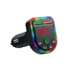 P5 bezprzewodowy bezpłatny samochód ładowarka telefonu Kolorowa atmosfera Światła Atmosfery Dual USB Carger bezprzewodowy samochód MP3 BT5.0 FM Nadajnik USB C Szybka ładowarka samochodowa