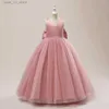 Girl's Dresses Summer Elegant Teenage Girls Evening Party Formal Prom Long Gown Kids Backless Birthday Wedding Princess Dress for Girls 5-14Yrs T240415