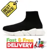 2024 Designer Sockskor Män kvinnor Graffiti Vit svart röd Beige Clear Sole Lace-Up Neon Yellow Socks Speed ​​Runner Trainers Flat Platform BA Sneakers Gratis frakt