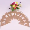 Feestdecoratie 2.4m vlag baby shower jute jute bunting banner vlaggen candy bar bruiloft gunst