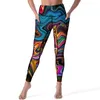 Active Pants Liquid Marble Abstract Leggings Färgglad stripkonst Push Up Yoga Sweet Legging Women Design Fitness Sports Tights