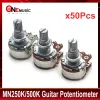 Kablar 50st dubbelbalans staplade räfflade stjälk gitarr bas volym ton styrkrukor potentiometer switch mn25k mn250k mn500k