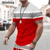 T-shirts masculina Fashion Street Mens tendência de camiseta listrada de camiseta curta de mangas curtas T-shirt simples camiseta O-gola casual Top mais tamanho 6xl YQ240415