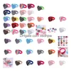 Hårtillbehör 10 PCS/SET Love Heart Five Pointed Star Princess Headwear Headboard Children Ropes Girls Hair Clips Barn Elastic Bands Otkye